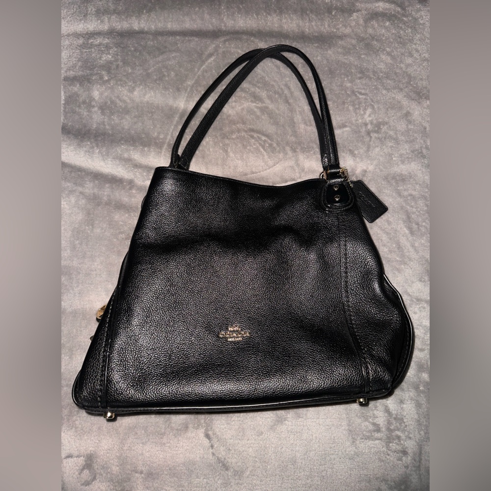 Black Leather Coach Women's Bag